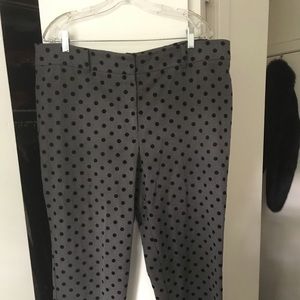 Cropped grey pants with black dots